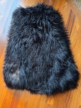 Project 62 Black Faux Fur Throw Blanket - Like New
